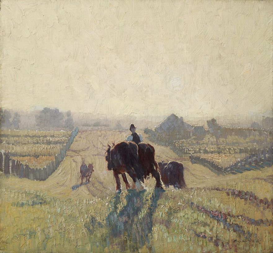 Frosty sunrise by Elioth Gruner